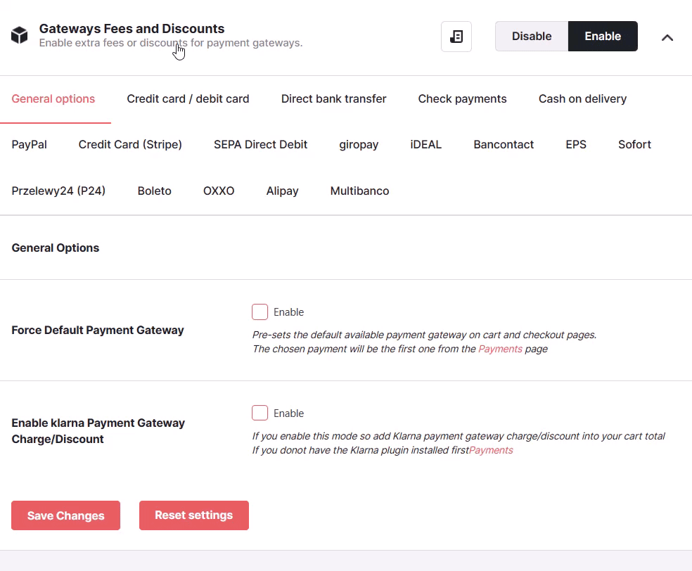 Gateways Fees And Discounts