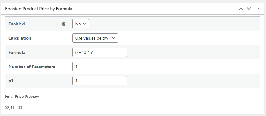 Product Price Formula2