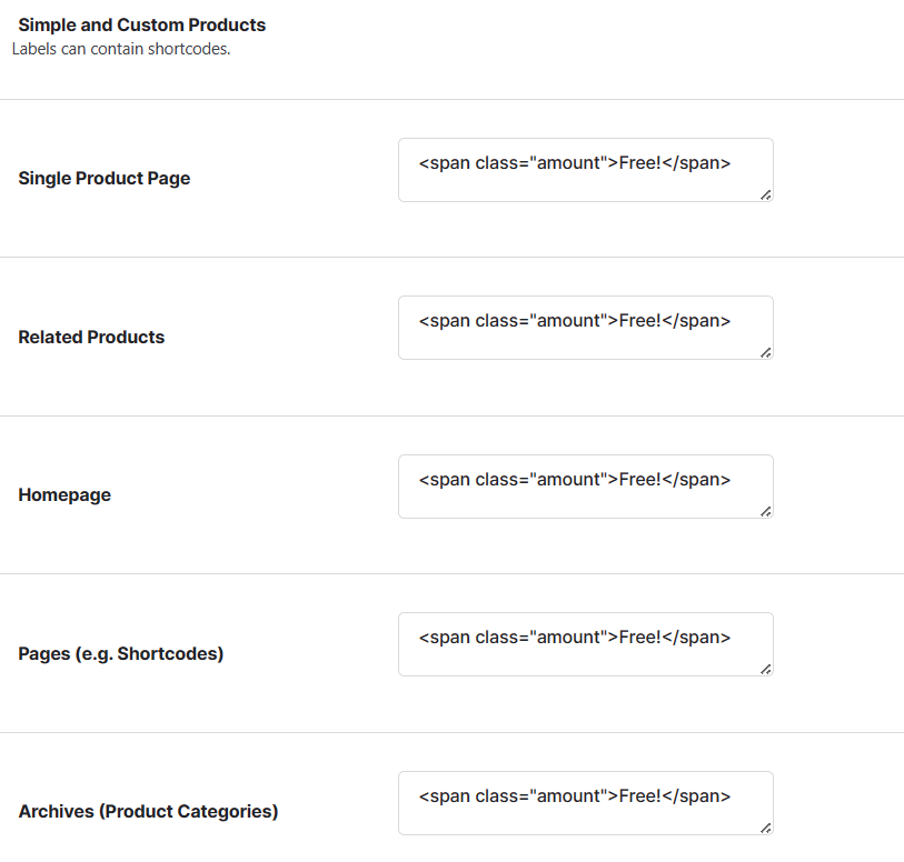 Woocommerce Free Price Labels1