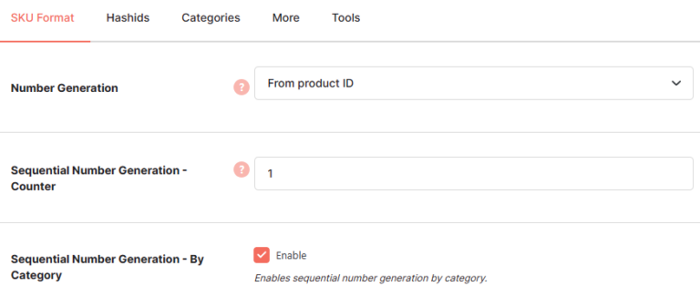 Woocommerce Sku1